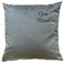 Krings Fashion Kissen, Sofakissen - Samtvelours - mit Namen nach Wunsch gestickt, individuell anpassbar - 50 x 50 cm - Farbe Taupe