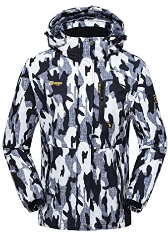 donhobo Damen Winter Softshelljacke Fleece Funktionsjacke Warme Outdoor Jacke Wasserabweisende Wanderjacke Gefüttert Skijacke Winddicht Trekkingjacke (Camouflage, S)