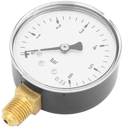 Manometer 0-6 Bar Druckmessgerät für Pool Sandfilter Pneumatik Hydraulik Wasser Öl 1/4 NPT Seitenmontage