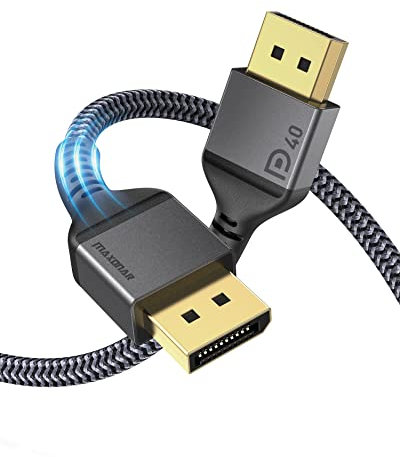 Maxonar 2Pack DisplayPort Cable 2.1 16K@60Hz Displayport 2.1 VESA Certified DP2.1 80Gbps 10K@60Hz,8K@60Hz,4K@144Hz HDR10 FreeSync DisplayPort to Display Port for Gaming Monitor Graphics Card 2M/6.6FT