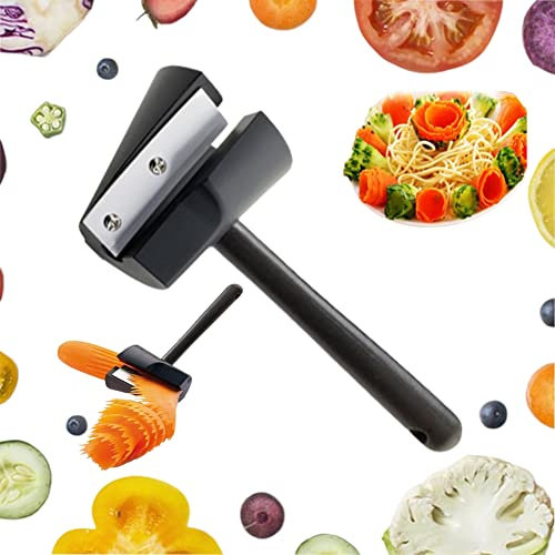 HNCOWPTU Spiral Flower Roller for Fruit and Vegetables, Spiral Vegetable Cutter, Carrot Carving Peeler, Hex Nut Slicer, Roll Flower Decorative Tool