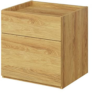 Mirjan24 Nachttisch Teen Flex TF18 mit Schublade und Tür, Nachtkonsole, Nachtkommode, Nachtschrank, Schlafzimmerkommode, Topfscharniere, Ohne Griffe (Hikora Natur)
