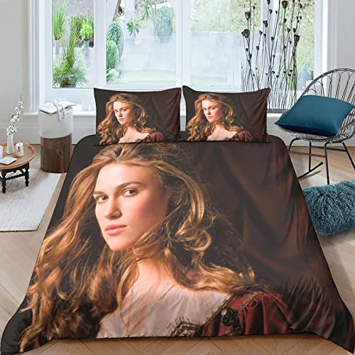 ELGISI Pirates of The Caribbean Bettbezug Set Movie Betten 3D Druck Bettwäsche Für Kinder Jungen Mädchen Erwachsener 3 Teilig Polyester Hypoallergen Bettbezüge Double(200x200cm)