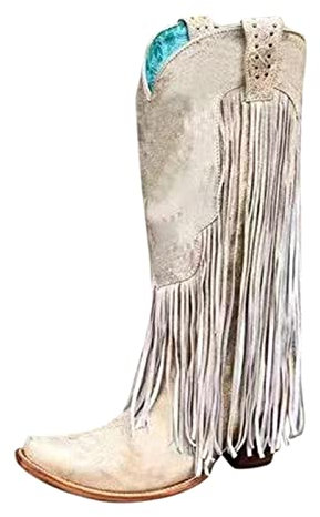 NOAGENJT stivali alti bianchi stivali equitazione bambina 36 stivali estivi donna traforati bassi stivali equitazione stivali donna stivali espadrillas donna basse sandali cuoio donna Beige #7 37