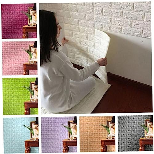 DOITOOL Peint Brique Autocollant Blanc Décor Mural Anti-bruit Facile à Appliquer Sur Surface Lisse