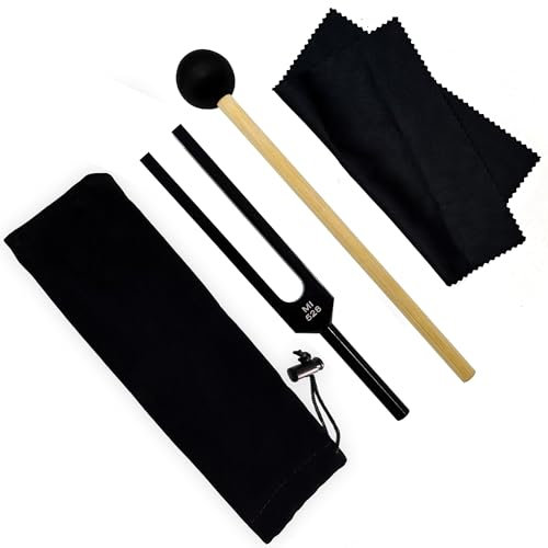MI528Hz Stimmgabel Set 528Hz Stimmgabeln Chakra für DNA Reparatur Heilung Stimmgabeln Medizinische Klangheilung Stimmgabel Stressabbau Geschenk für Frauen (Schwarz)