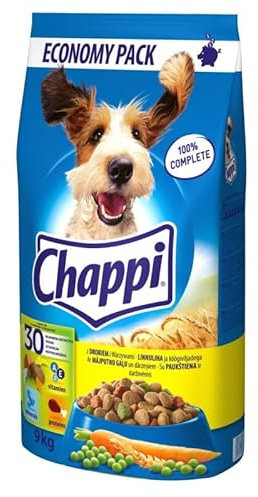 Chappi Trockenfutter für mit Huhn für Erwachsenen Hunde Aller Rassen 9 kg