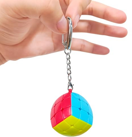 Vdealen Mini Speed Cube Porte - clés Magique Cube de Vitesse, sans Autocollant Magic Cube pour Débutants et Utilisateurs Avancés, Cadeau pour Enfants Les Adolescents Adultes(Bun)