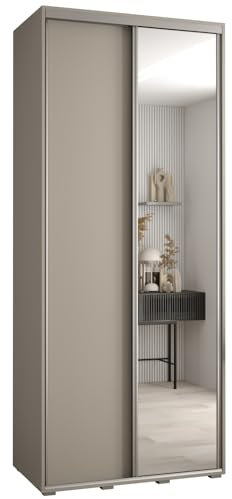 Kleiderschrank mit Spiegel Dakota 3 Garderobenschrank - Schrank Schlafzimmer - Mehrzweckschrank 2 Schiebetüren - Regalen - Flur Möbel - Kleiderstange Schrank - Allzweckschrank - closet - Gaderobe