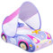 Flotteur de piscine gonflable pour bébé avec siège pare-soleil pour bébés de 1 à 4 ans, bouée de piscine gonflable pour bébé fille de 12 à 48 mois (voiture rose)