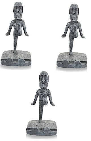 Housoutil 3pcs Mobile Phone Holder Easter Island Moai Figurine Smartphone Stand Plate Holder Cell Phone Stand Plate Charger Phone Stand Holder Cellphone Holder Phone Mount Resin Effort Desk