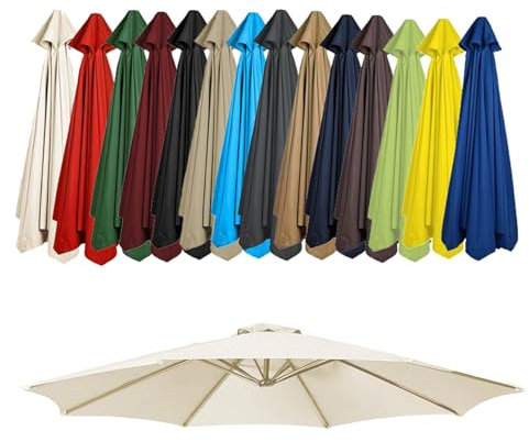 200cm/270cm/300cm, 6 Brazos/8 Brazos Toldo De Repuesto Para Sombrilla, Cubierta De Tela De Repuesto Para Sombrilla, Cubierta De Repuesto Para Sombrilla De Jardín, Tela De Poliéster(Color:White,Size:6