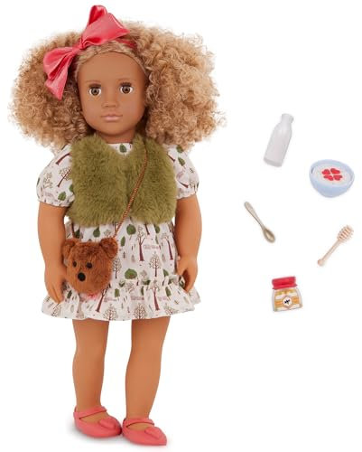 Our Generation – 46 cm Puppe – Lebensechte haselnussbraune Augen und lockiges Blondes Haar – Von Goldlöckchen inspirierte Accessoires – Rollenspiel – Spielzeug für Kinder ab 3 Jahren – Addison