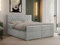 MKS MEBLE Boxspringbett 200x200 mit Bettkästen, Bett 200x200 mit Matratze und Topper, Polsterbett 200x200 mit Bettkasten und Matratze - PERA - Hellgrau Strukture - H4