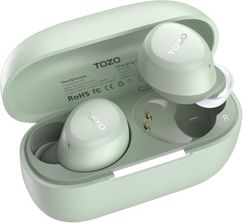 TOZO A1 New Upgraded Wireless Earbuds, Bluetooth 5.3 Earphones, Support APP EQ Setting, 32H Long Playtime, Ear Buds with HiFi Stereo Sound, Light-Weight Wireless Earphones, IPX5 Waterproof