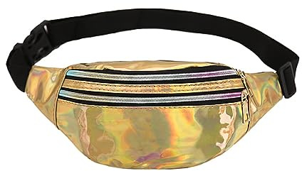 tuwiwol Bleiben Sie stilvoll und freihändig mit der modischen Bauchtasche, multifunktionale Hüfttaschen, Damen Hüfttaschen, Gürteltasche breit, golden