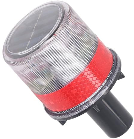 Luz Estroboscópica LED con Energía Solar, Carcasa de PC, Interruptor de Luz de Advertencia de Baliza Reflectante Impermeable, Paneles Solares, Película Reflectante, Interruptor a