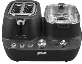 Zephir, Breakfast Set 5 in 1, Tostapane, Pentola Elettrica, Bollitore uova, Supporto per Cottura Antiaderente, Funzione Vaporiera, Potenza 1600W