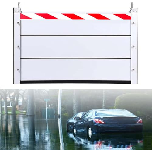 Flood Barrier Aluminum Flood Protection Prevention Board Anti-Flood Flap Detachable Reusable Water Retaining Plate for Doors, Porches, Garages, Exterior Entrance Thresholds(External,138 * 80cm)