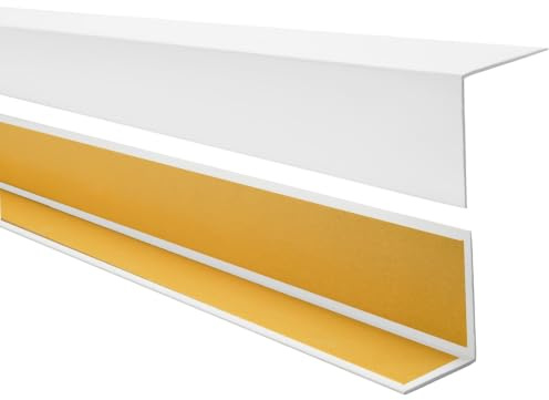 Quest Winkelprofil PVC 35x18 mm selbstklebend - Weiß, 200 cm | Stoßschutzleiste aus robustem PVC, für Möbel, Tische, Regale & Schränke, bewahrt vor Dellen & Kratzern, ohne Bohren