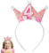 Abeillo 4 Jahr Geburtstagskrone,Mädchen Prinzessin 4 Jahre Krone Geburtstag,Geburtstag Krone Stirnband mit Rose Blumen,Geburtstagskrone Mädchen,Baby Partyhüte Party Deko