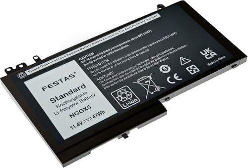 FESTAS 11.4V 47Wh NGGX5 Batterie Compatible avec Dell Latitude E5270 E5470 E5570 P48F001 Precision M3510 Series N53VI6 5TFCY 954DF JY8D6 JY8DF NCVW8 RDRH9 XKWC7 XWDK1 05TFCY 0JY8D6 0PYWG 0RDRH9