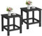 UDPATIO 2er Set Kunststoff Beistelltisch,Gartentisch,Balkontisch Wetterfest for Kleiner Balkon,Terrasse,Garten,40x40x45CM,Schwarz