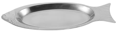 COLLBATH Fischförmiges Gericht Aus Edelstahl Speisetablett Mit Struktur Fisch-servierteller Für Küche Gewölbtes Design Spiegelglatte Oberfläche