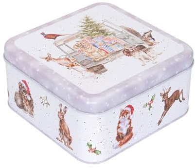 Wrendale Designs Quadratische Dose mit Winterwaldtiermotiven