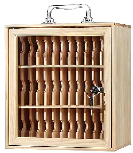 Transparentes Schloss Handy Aufbewahrungsschrank Tresor mit Nummeriertem Schließfach für Schule Fabrik Prüfungsarbeiten Holz 36 Bits