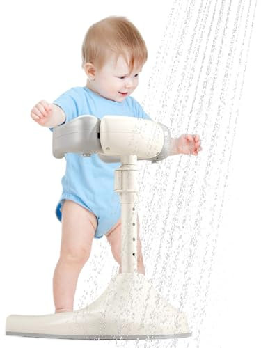 Dopsyesn Soporte de baby shower, apoyo para el baby shower - Altura ajustable Baby Shower Soporte de pie - Asiento de lavado de dispositivos de baño portátil plegable para niños niñas