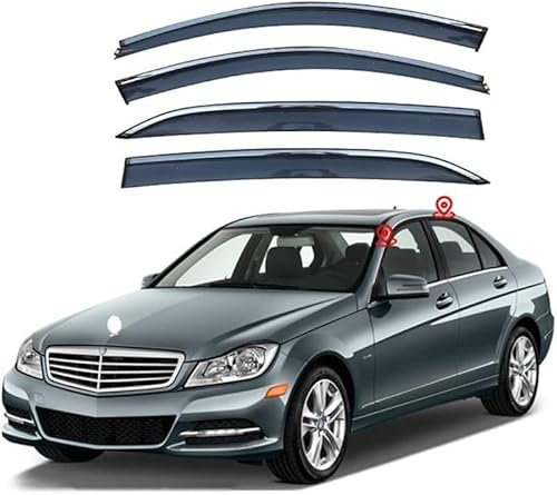 ZWBC Autofenster Regenschutz für Benz E Class i W212 2010-2015, Windabweisern Dauerhaft Integrierte Deflektoren Windabweiser Auto-Regenschutz Zubehör