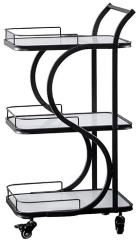 HUIBBGO Küchenwagen Rollwagen Aufbewahrungswagen 3-stufiger Barwagen Metall Marmor Küchenwagen Servierwagen Sideboard Küchenregalwagen Getränkewagen Barwagen Rollwagen Aufbewahrungswagen Utility Ca