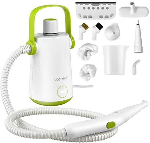 FANTASK 1000W Dampfreiniger Handgerät mit 300 ml Wassertank | Dampfgerät mit 10 Zubehörteilen für die Reinigung verschiedener Oberflächen, kompakte Bauform für den Haushalt