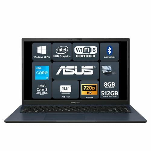 ASUS Expertbook B1502CBA, 16 FHD 16:9, Intel Core i3 1215U, 8GB RAM DDR4, INtel UHD Graphics, 512 GB SSD, Win 11 Home, Wi-Fi 6, BT 5.1