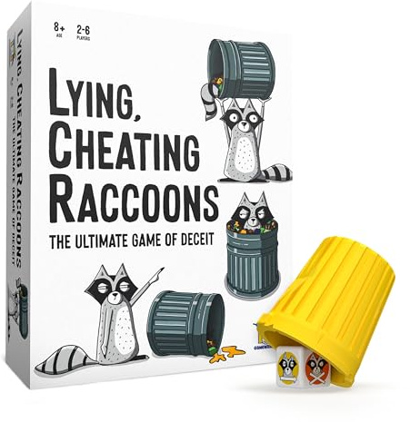 Gamewright | Lying, Cheating, Racoons | Board Game | Ages 8+ | 2-6 Players | 10+ Minutes Playing Time