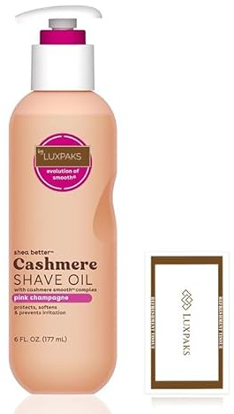 Skincare Set: E.O.S Pink Champagne Shave Oil + LUXPAKS Wipe | Hydrating Shave Oil, Pink Champagne Scent, 177.4 ml, LUXPAKS Cleansing Wipe Included