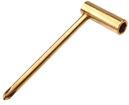 predolo Gitarren Halsstabschlüssel Und Mutterndreher mit Sechskantschlüssel Als Luthier Werkzeug für Die Gitarrenhals Einstellung Robustes Metall Design für D, Gold
