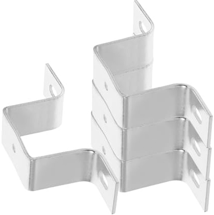 KICHOUSE 4pièces Supports Forme De u Pour Rail à Support Plat Colliers De Serrage Carrés Cuivre Attaches De Poteau De Clôture De Terrasse u Pour Tuyaux Sans Outils