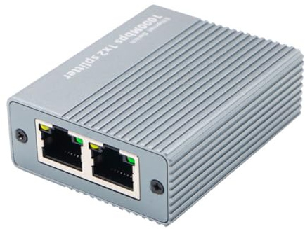 Jooehyer Gigabit Ethernet Splitter 1 to 2 Network Splitter 1000Mbps Ethernet Cable Splitter Network Connector for Cat8/7/6/5e/5 Cable