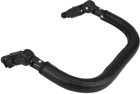 TOBBOMEY Kinderwagen Stossstange Griffverlängerung Verstellbarer Buggy Armlehnenbügel aus Leder und Stahlrohr Kompatibel Kinderwagen Einfach Abnehmbar und Winkelverstellbar