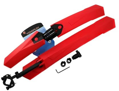 PSNKLMM Bike Fenders Mudguard Quick Install Road Mountain Bicycle Cycling Tire Front/Rear Mudguards Set Splashboard(Red)