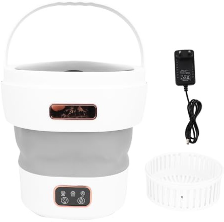 Buachois Portable Washing Machine 12L, Mini Foldable Washer mit Gentle Spin Dry und Automatic Drainage, TPE PP ABS Material, für Apartments Dormitories Hotels Reisen Camping