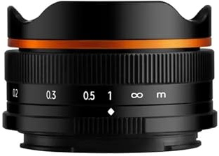 lenti， Compatibile con obiettivo manuale grandangolare fisheye APS-C Sony E Mount 10mm F5.6(Black,RF)