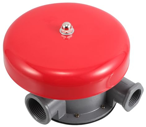 DIKACA Feuer und Wasseralarmglocke Rund aus Metall Einfache Installation Alarmsystem für Gewerbe Schule und Wohngebäude