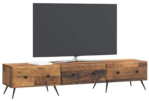 vidaXL TV-Schränk Altholz 147 x 34,5 x 30 cm Holzwerkstoff, Moderner Wohnraum, rechteckiges Entertainment Center, stylische Medieneinheit, viel Stauraum, platzsparende Lösung