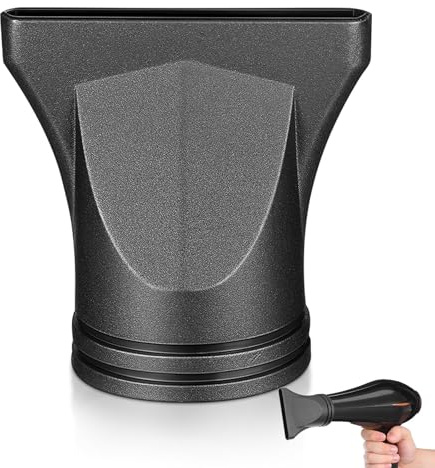 Beccuccio Concentratore per Asciugacapelli Piatto in Plastica Nero | Attacco Singolo, Misura Compatibile 4, 4-4, 6cm, Uso Salone e Viaggio, per Styling Rapido e Ordinato