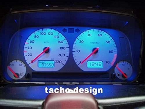 LED Tachobeleuchtung VW Golf 3 - Passat - Polo 6n (blau, rot, grün, weiß) Blauer Tacho (Weiß)