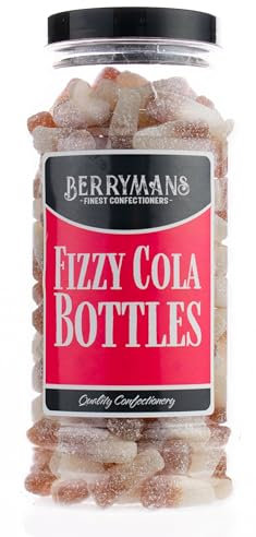 Original Fizzy Cola Bottles Retro Sweets Gift Jar by Berrymans Sweet Shop - Classic Sweets, Traditional Taste.
