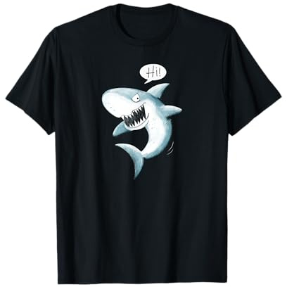 Hi Hai Cartoon Haifisch Meerestiere Unterwasser Fische T-Shirt